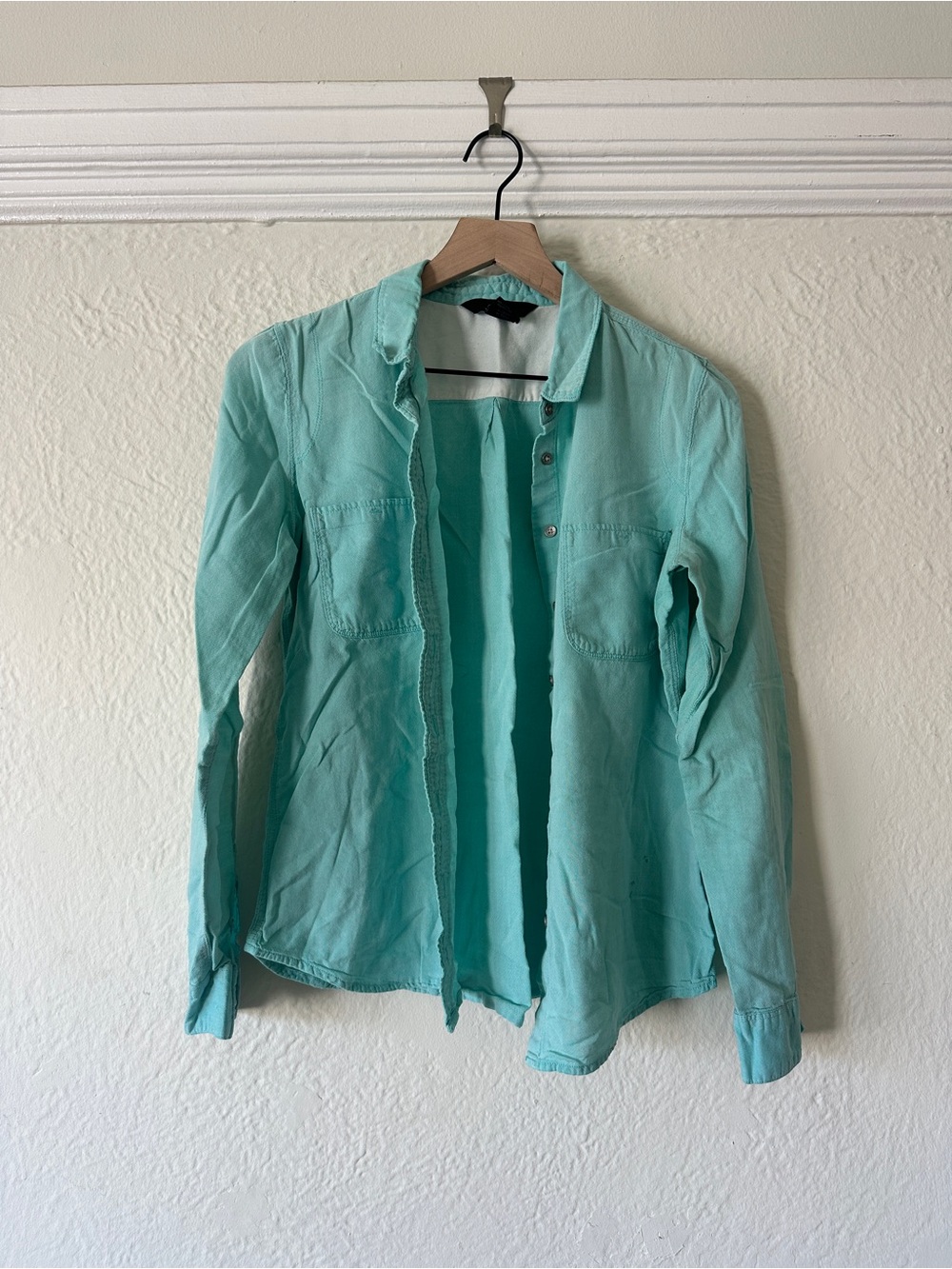 Calvin Klein Women's Aqua Button Down